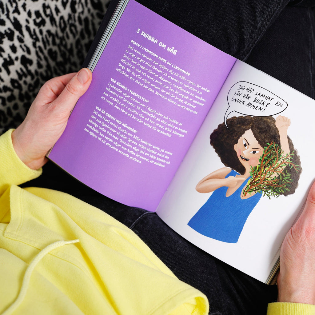 Ett färgglatt uppslag i boken Ta makten #normer, ideal & media - 13+ - OLIKA förlag - Författare: Leone Milton och Marie Tomicic - Illustratör: Fanny Agazzi